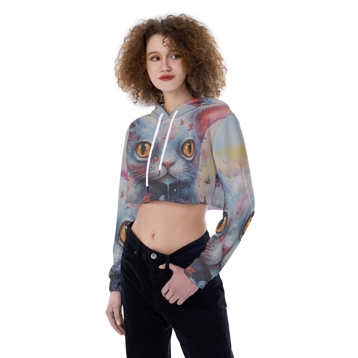 All-Over Print Women's Crop Top Hoodie