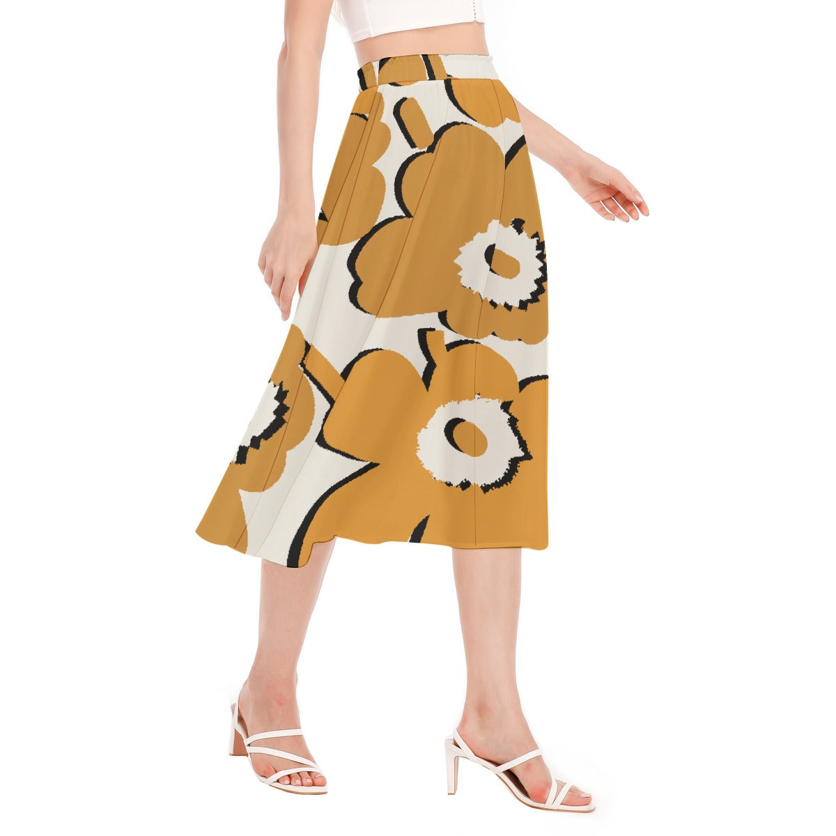 All-Over Print Women's Long Section Chiffon Skirt