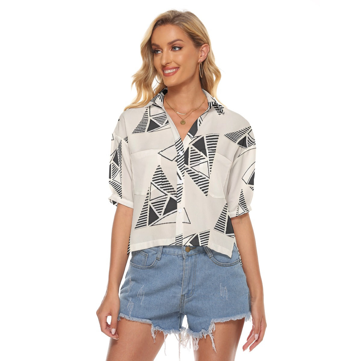 All-Over Print Women's V-neck Shirts