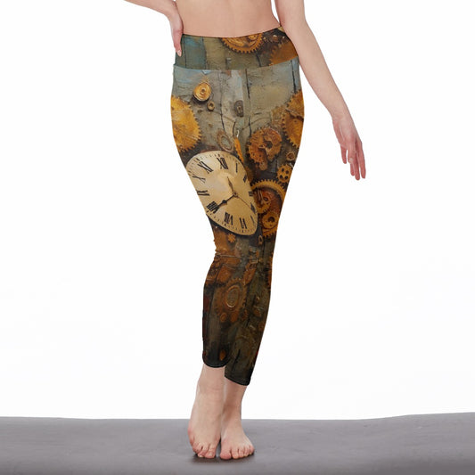 All-Over Print Women's High Waist Leggings | Side Stitch Closure