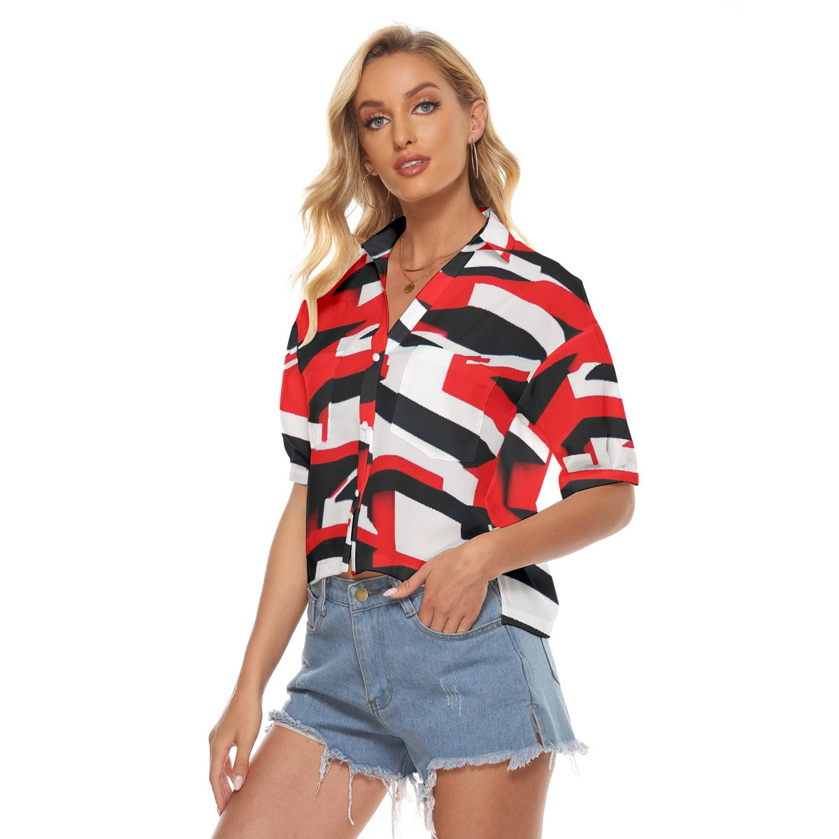 All-Over Print Women's V-neck Shirts