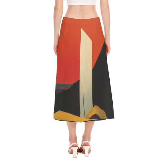 All-Over Print Women's High Slit Long Skirt