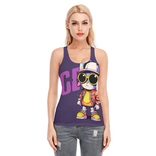 All-Over Print Women's Racer Vest | 190GSM Cotton