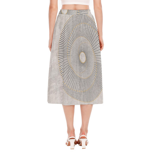 All-Over Print Women's Long Section Chiffon Skirt