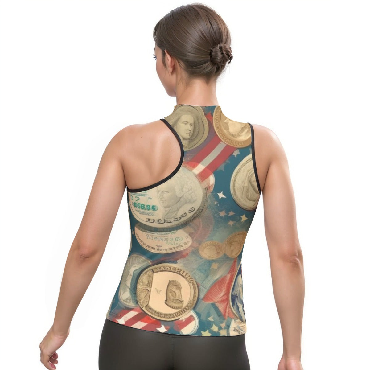 All-Over Print Women's Halter Sleeveless Asymmetrical Tank Top
