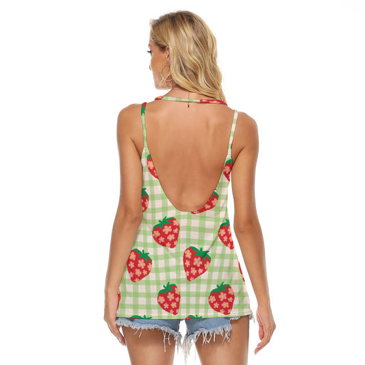 All-Over Print Women's Halter Top With Backless