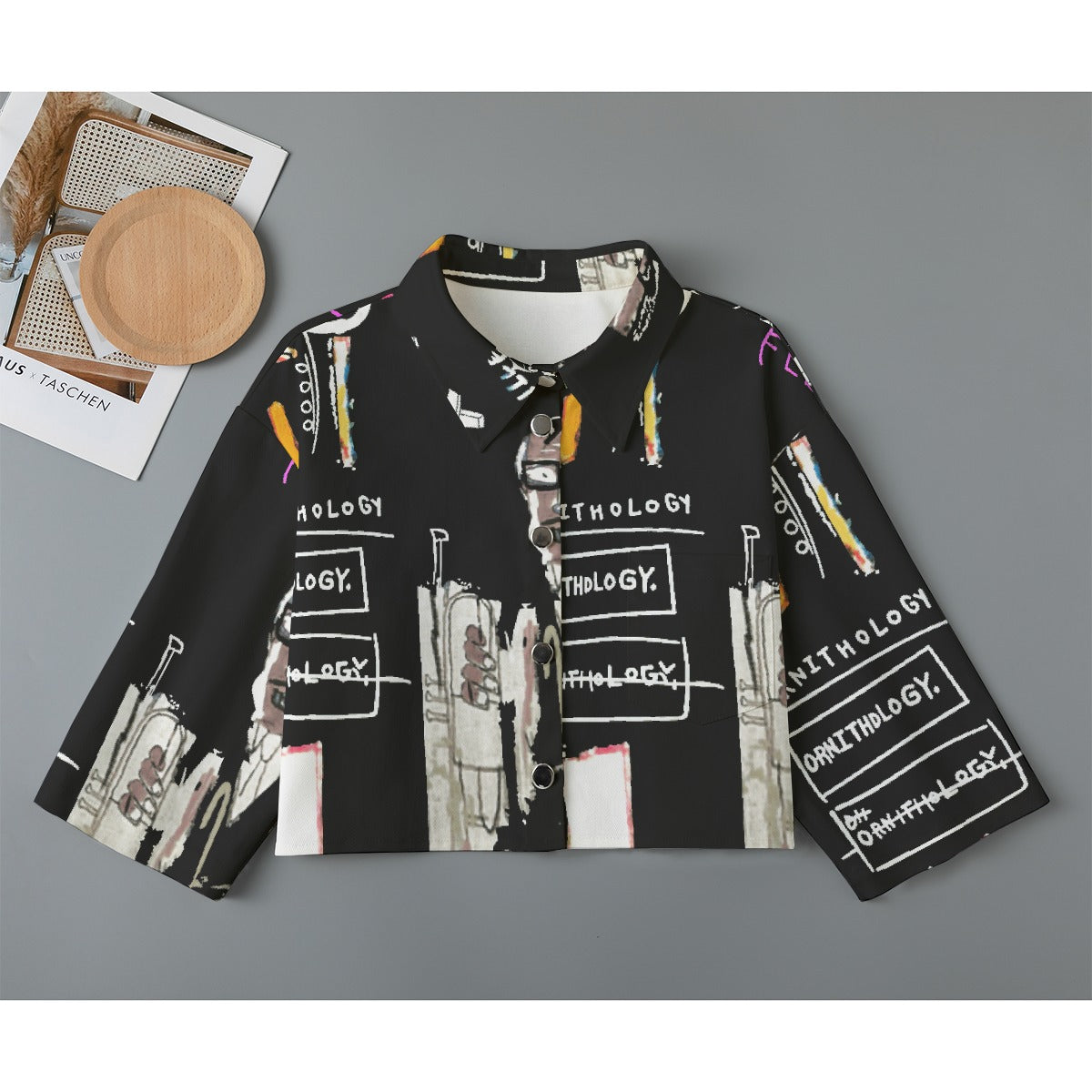 All-Over Print Women's Cropped Jacket | 245GSM Cotton