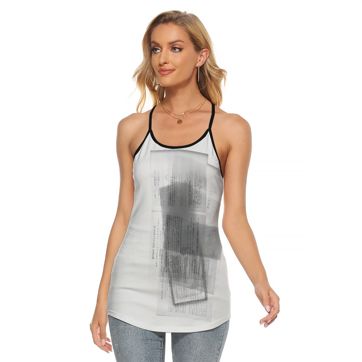 All-Over Print Women's Criss-Cross Open Back Tank Top