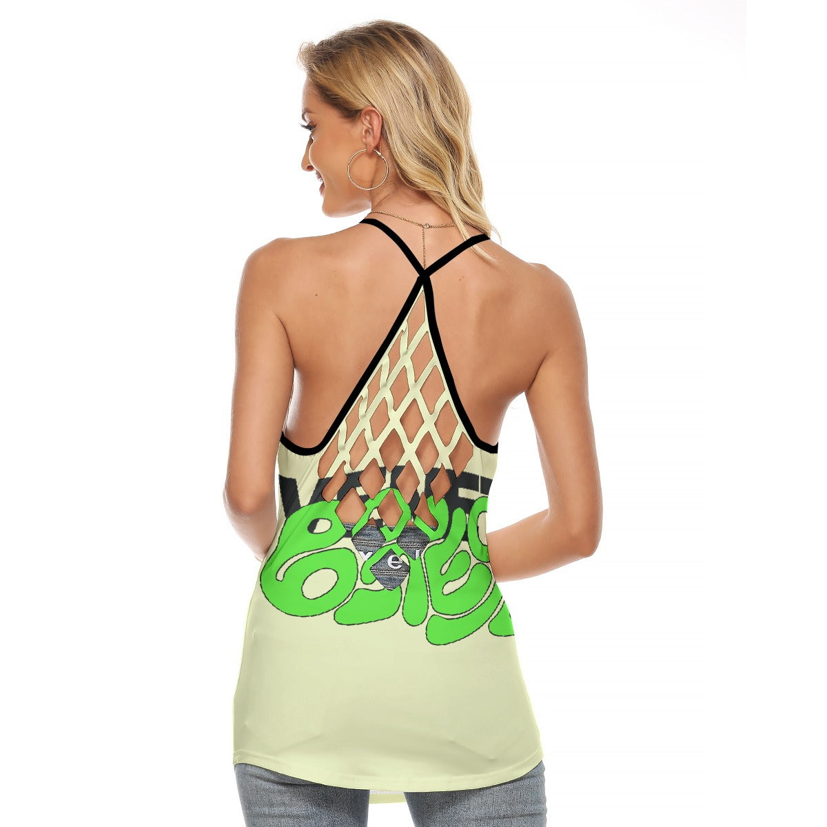 All-Over Print Women's Criss-Cross Open Back Tank Top