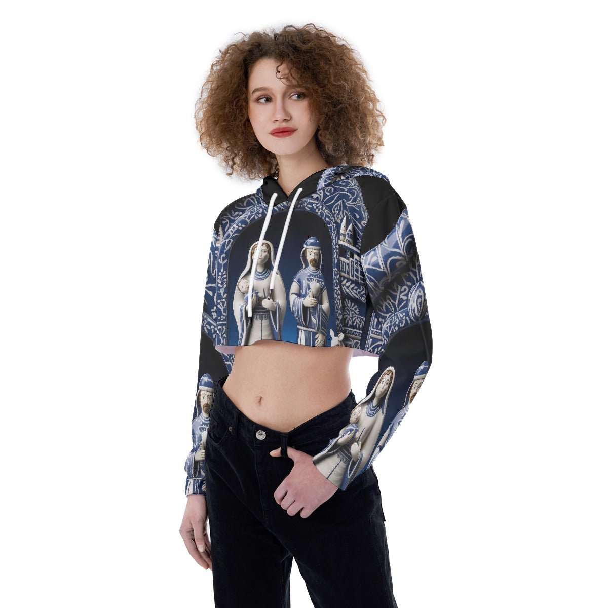 All-Over Print Women's Crop Top Hoodie