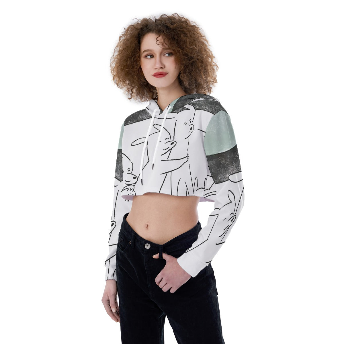 All-Over Print Women's Crop Top Hoodie