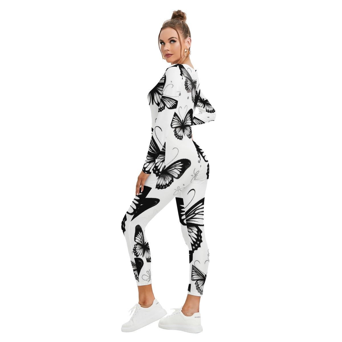 All-Over Print Women's Plunging Neck Jumpsuit