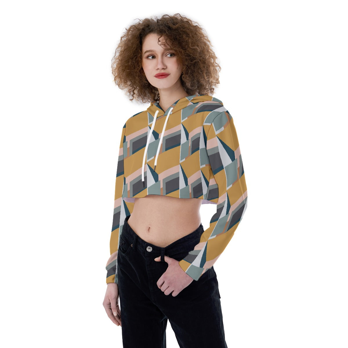 All-Over Print Women's Crop Top Hoodie