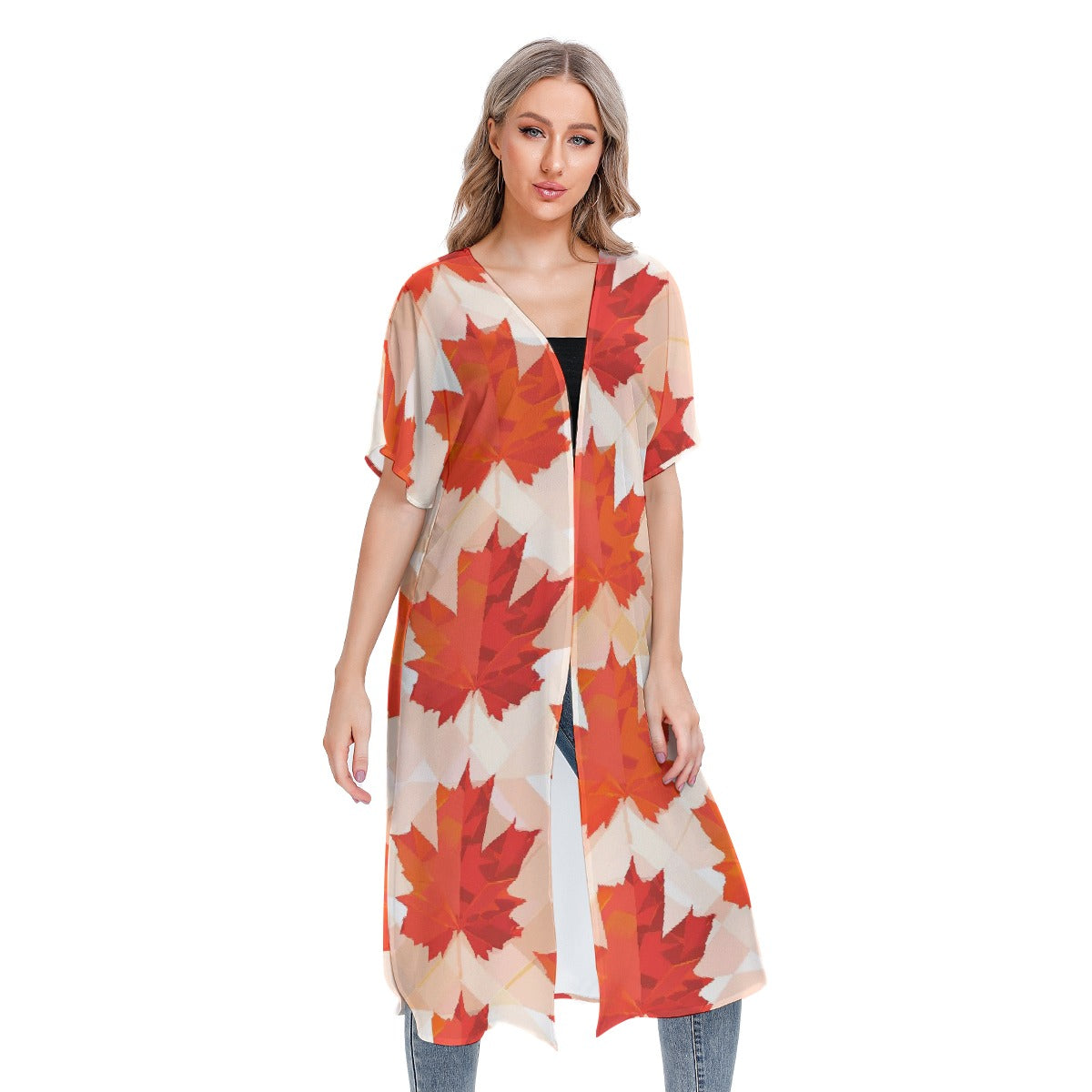 All-Over Print Women's Short Sleeve Cardigan