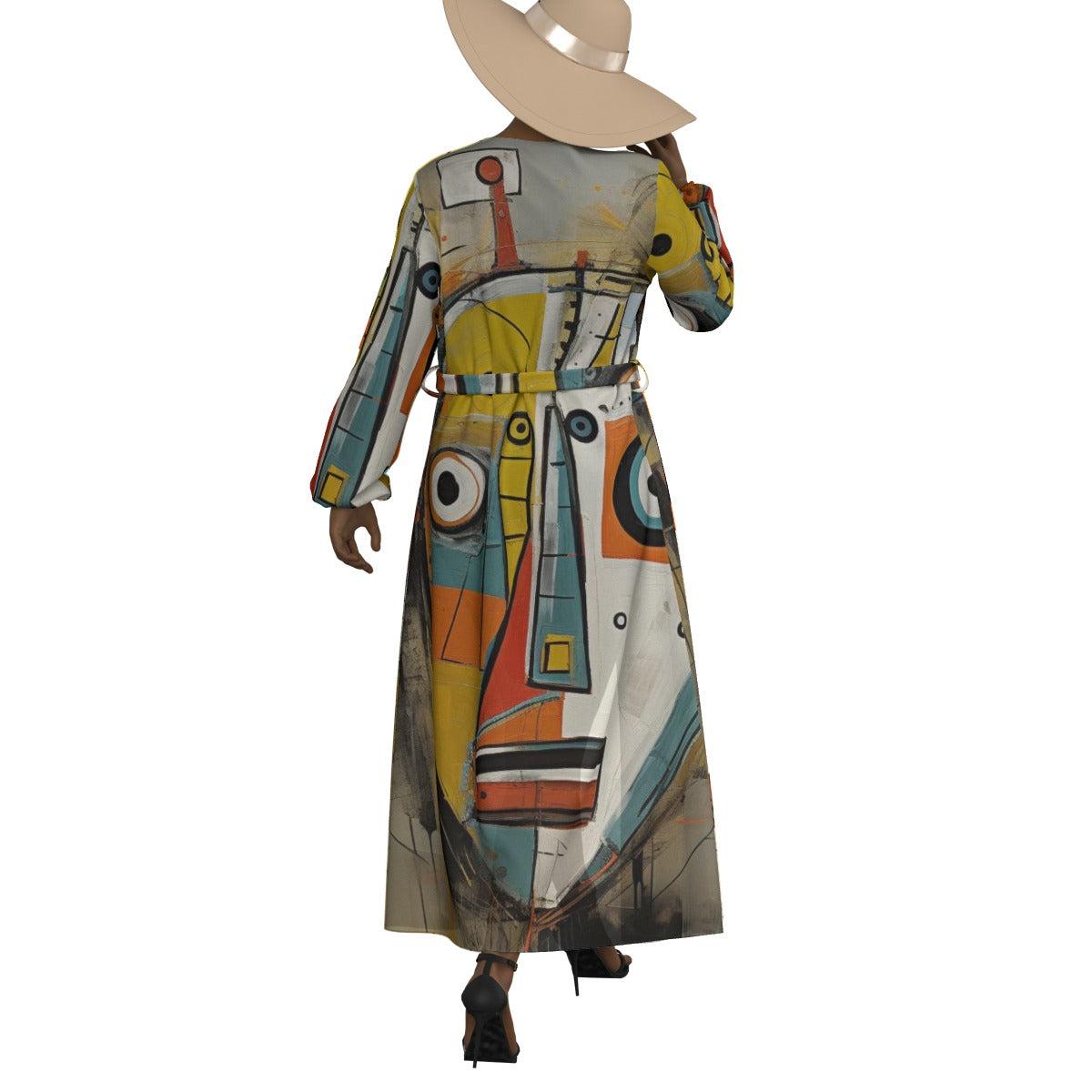 All-Over Print Women's Lace-up Chiffon Robe