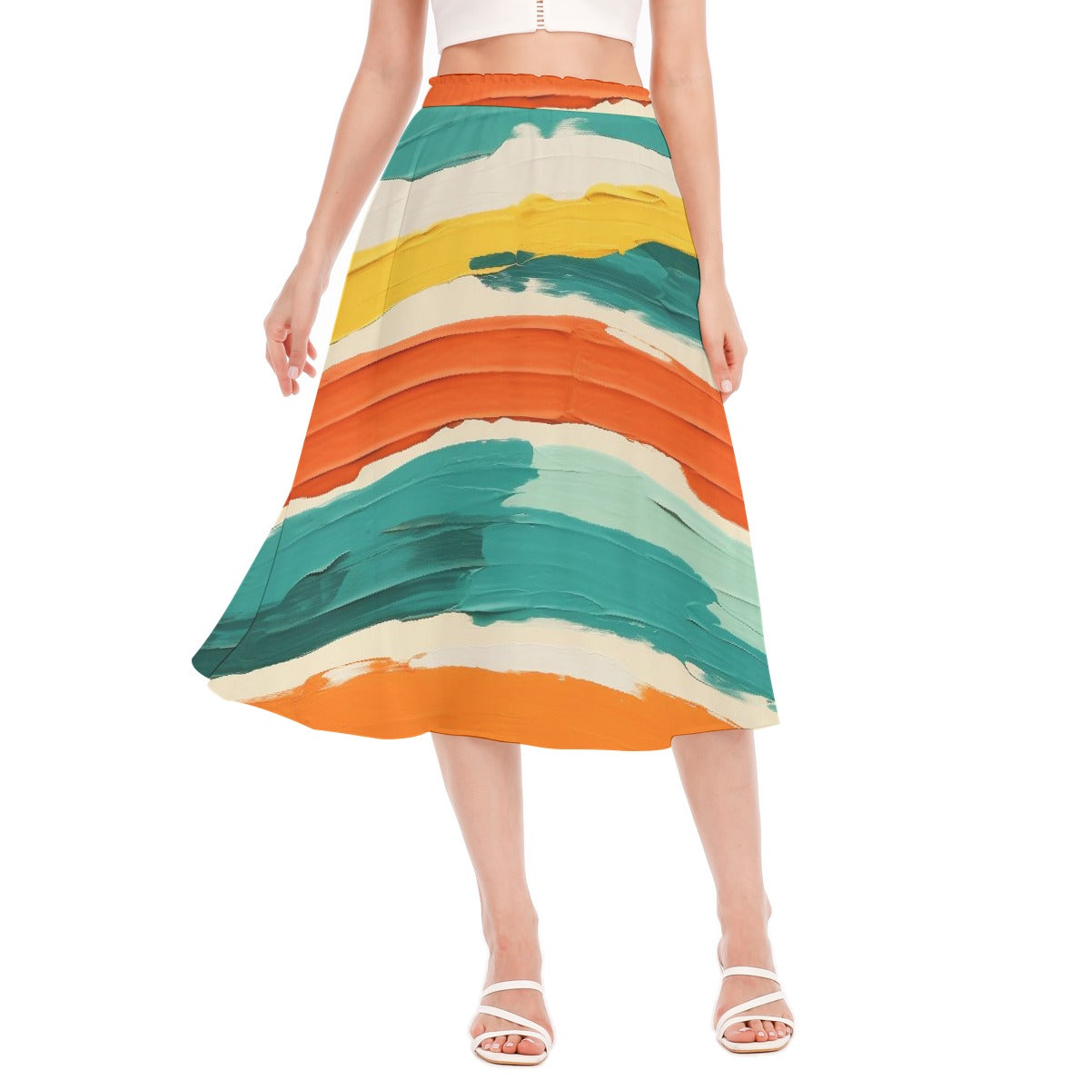 All-Over Print Women's Long Section Chiffon Skirt