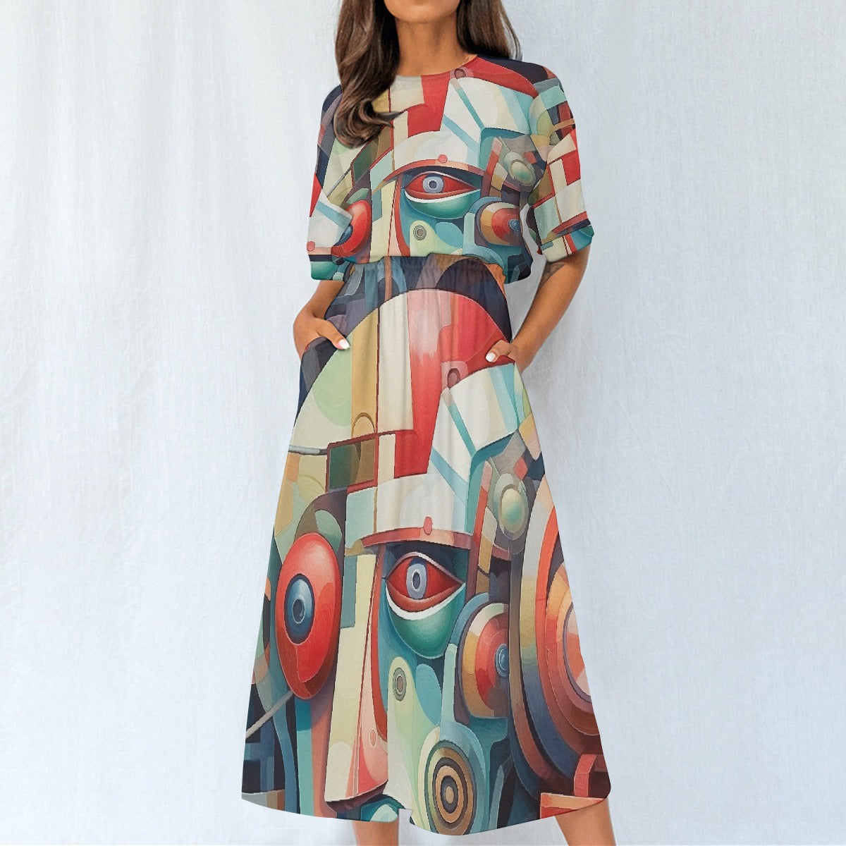 All-Over Print Women's Elastic Waist Dress