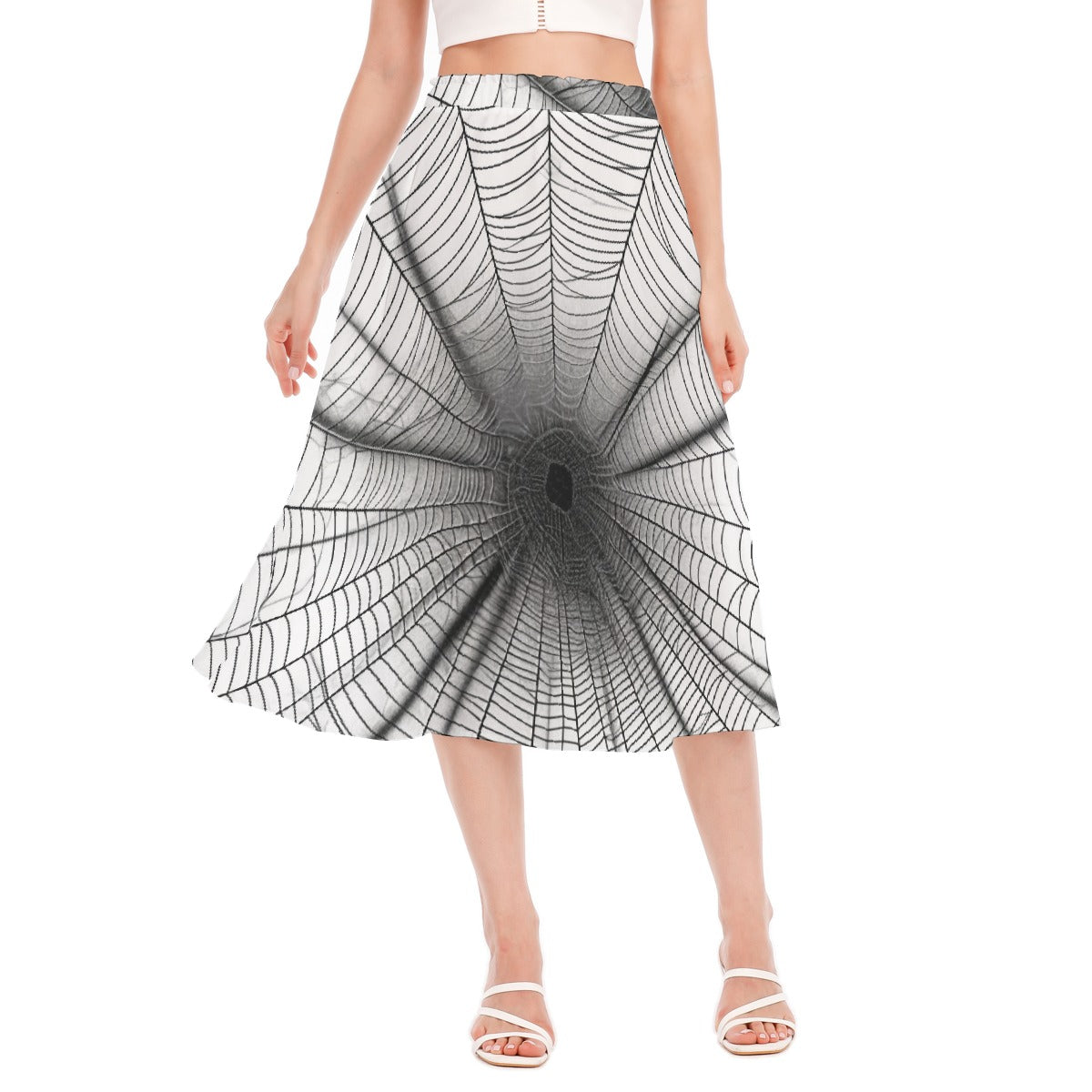 All-Over Print Women's Long Section Chiffon Skirt