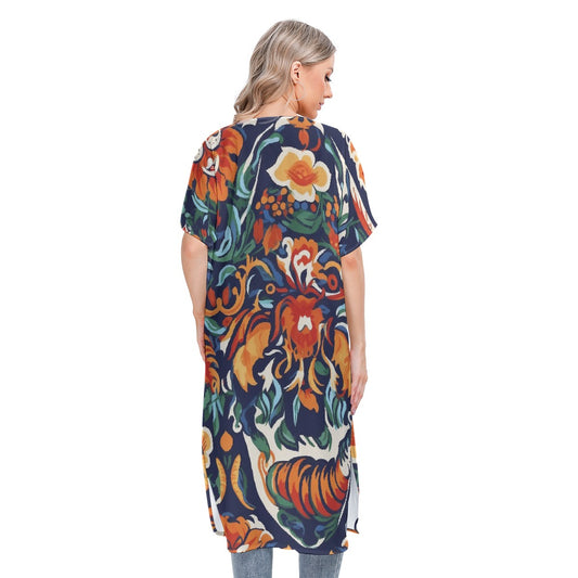 All-Over Print Women's Short Sleeve Cardigan