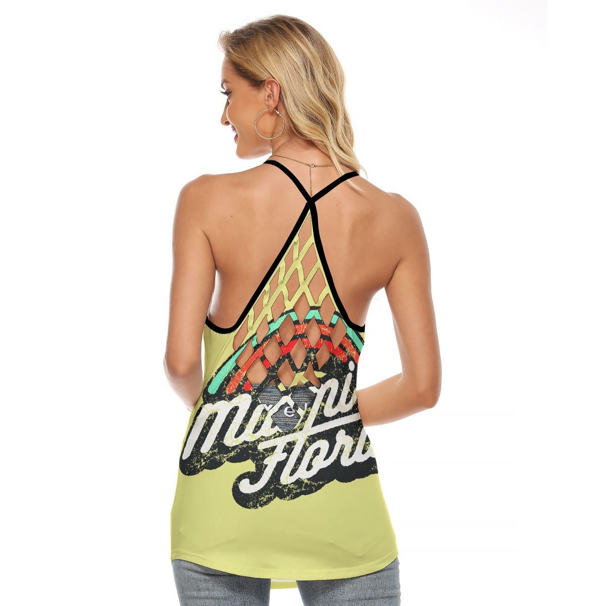 All-Over Print Women's Criss-Cross Open Back Tank Top