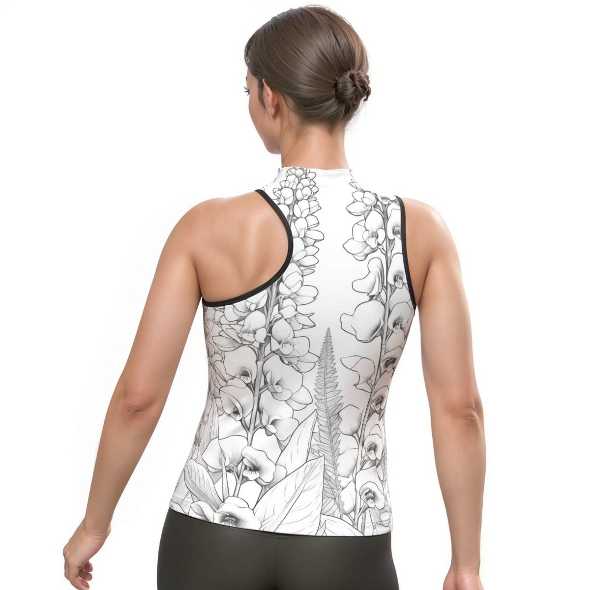 All-Over Print Women's Halter Sleeveless Asymmetrical Tank Top