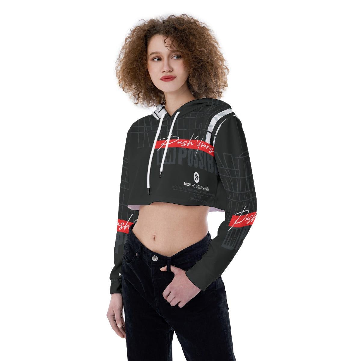 All-Over Print Women's Crop Top Hoodie