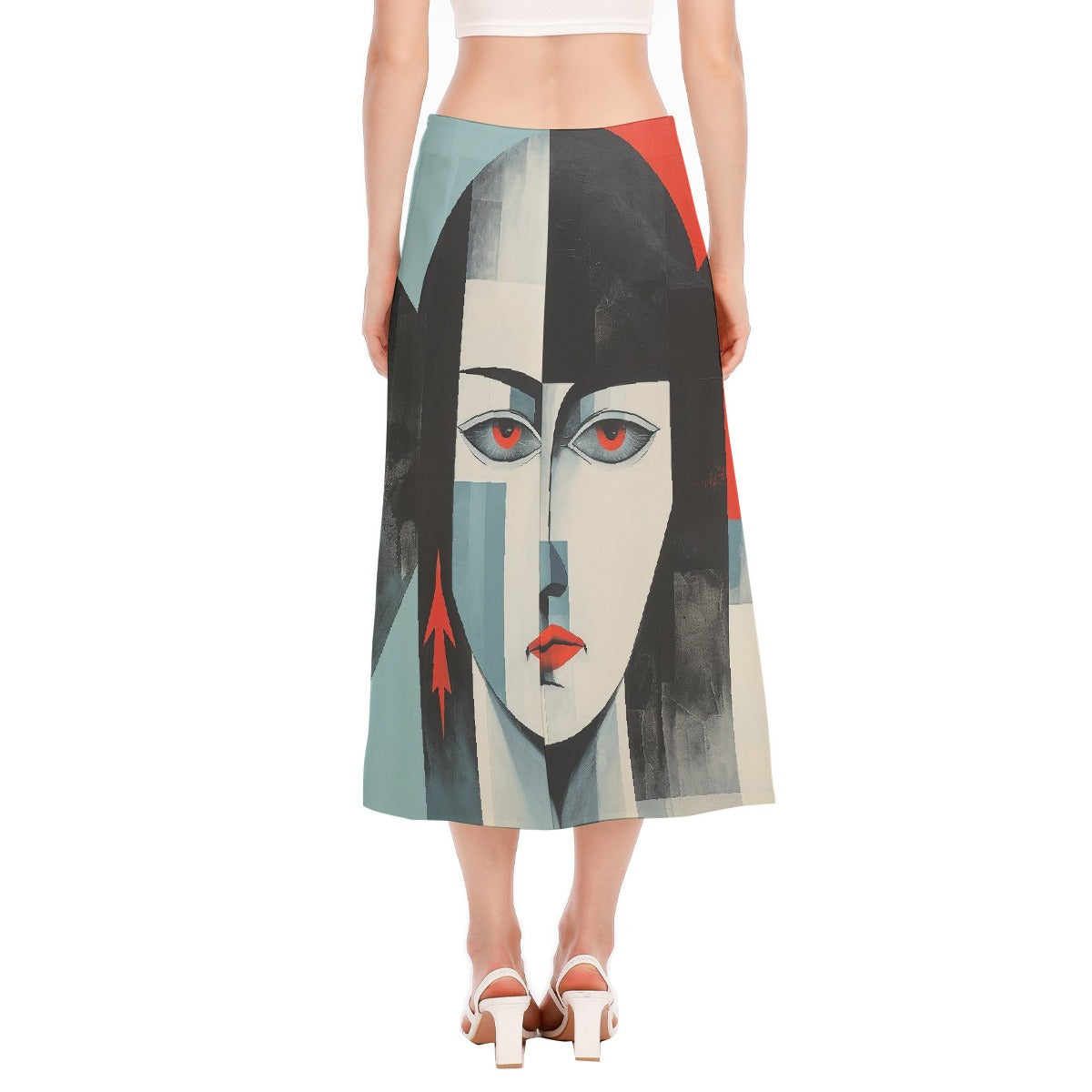 All-Over Print Women's High Slit Long Skirt