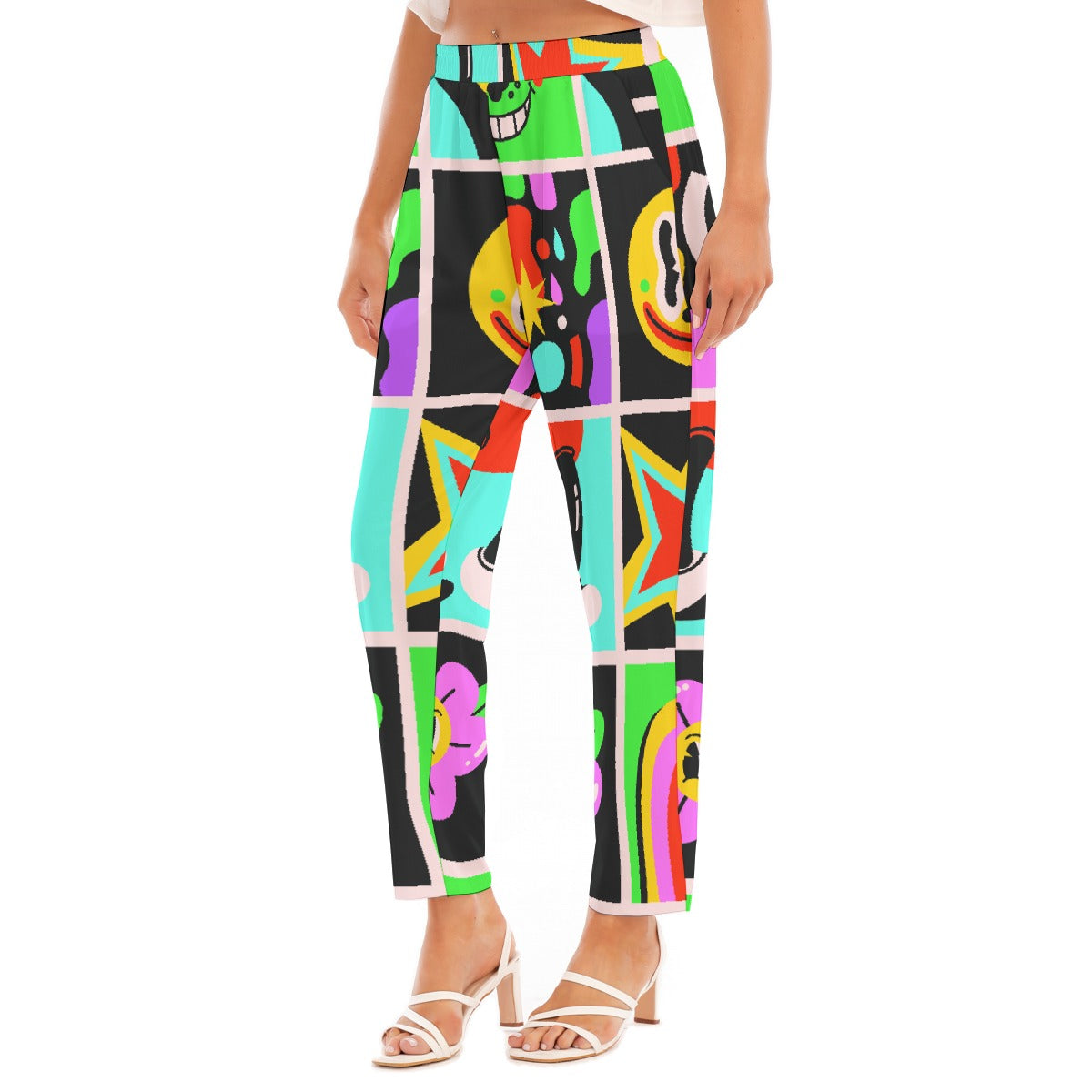 All-Over Print Women's Loose Straight-leg Pants