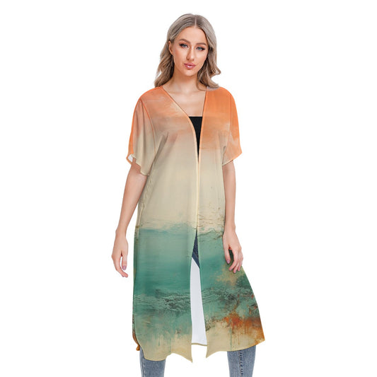 All-Over Print Women's Short Sleeve Cardigan