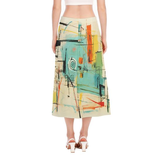 All-Over Print Women's High Slit Long Skirt