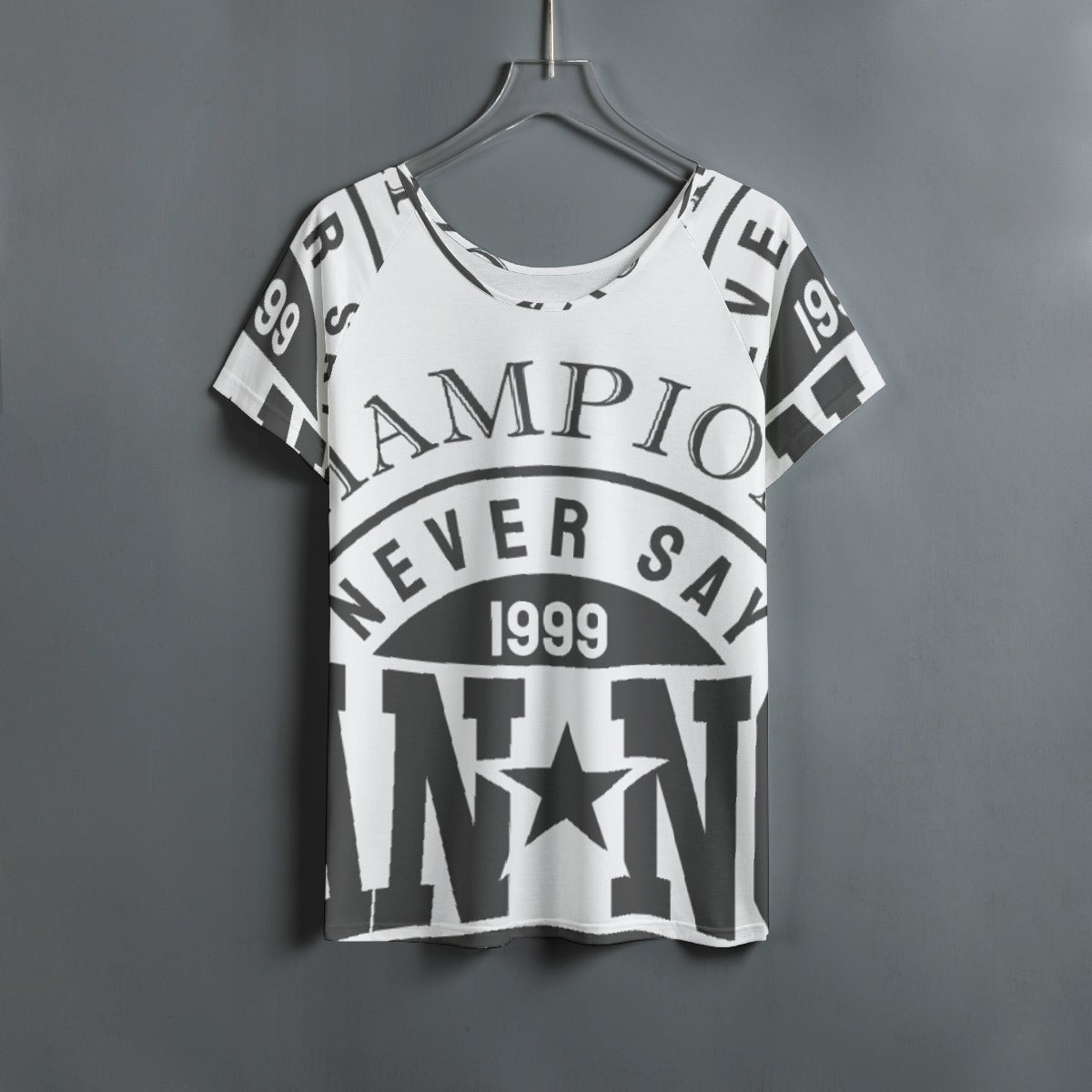 All-Over Print Women's Round Neck T-shirt With Raglan Sleeve