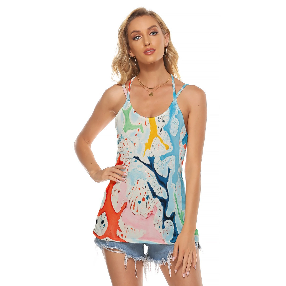 All-Over Print Women's Halter Top With Backless