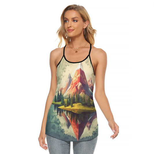 All-Over Print Women's Criss-Cross Open Back Tank Top