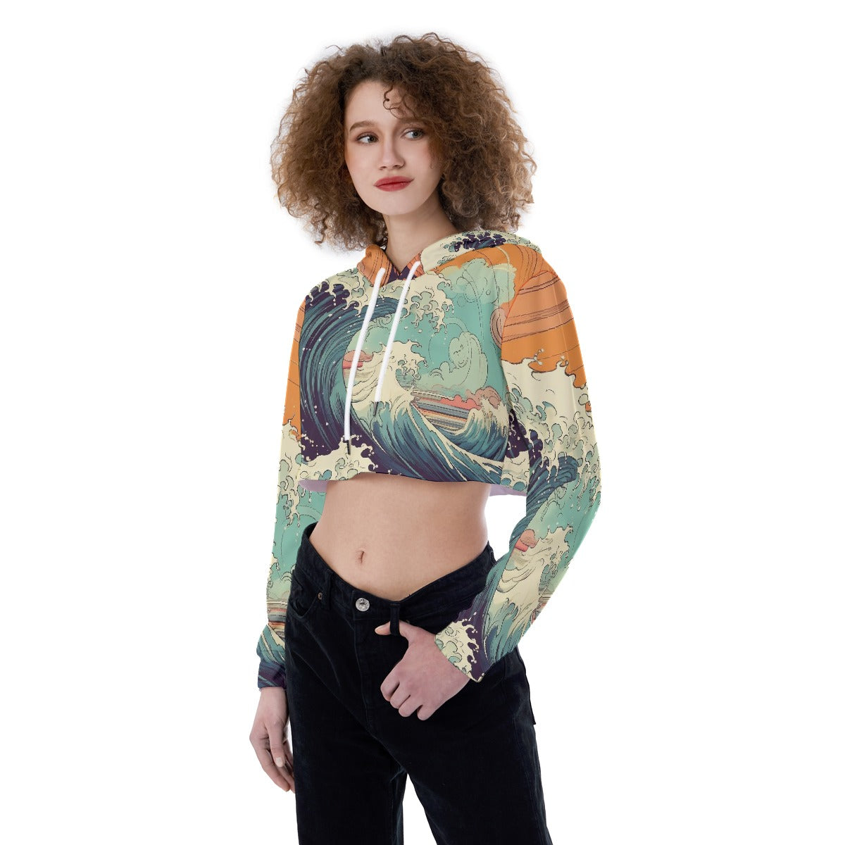 All-Over Print Women's Crop Top Hoodie