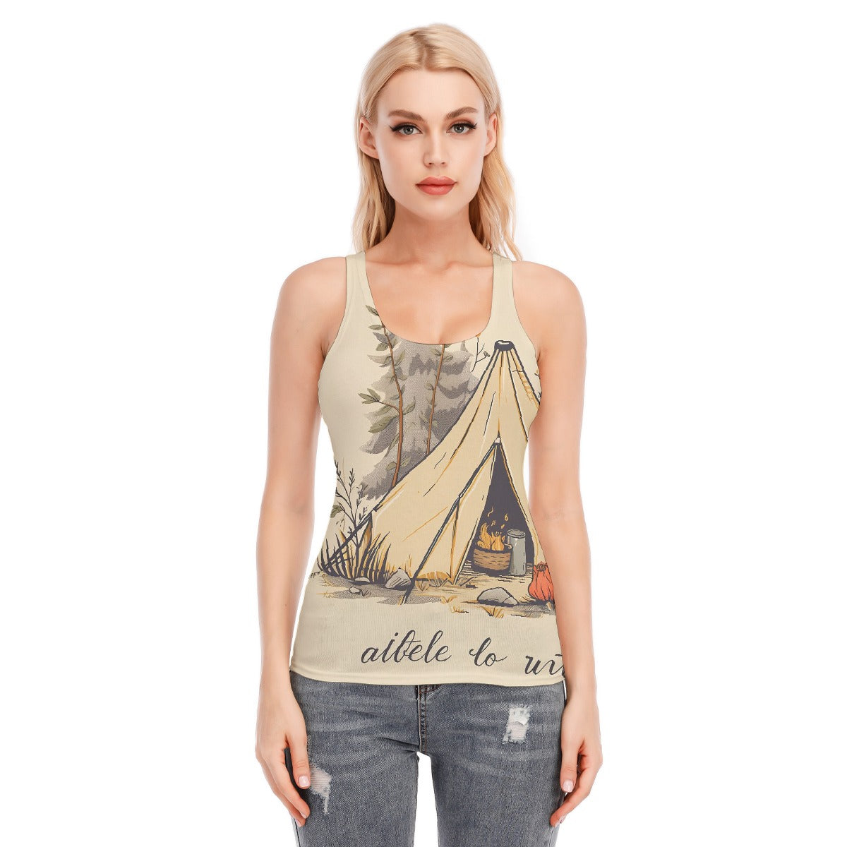 All-Over Print Women's Racer Vest | 190GSM Cotton