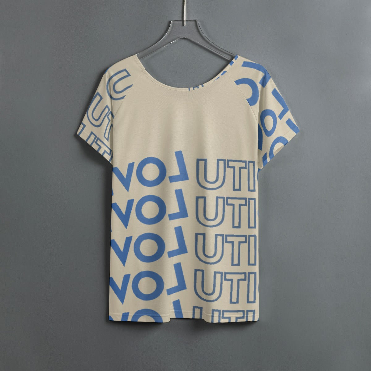 All-Over Print Women's Round Neck T-shirt With Raglan Sleeve