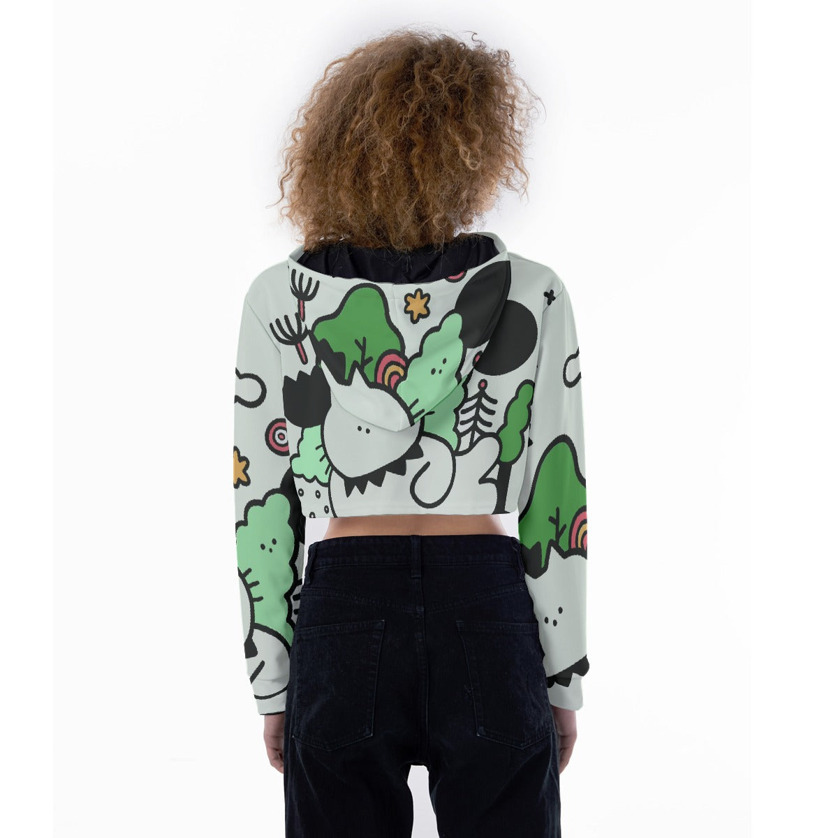 All-Over Print Women's Crop Top Hoodie