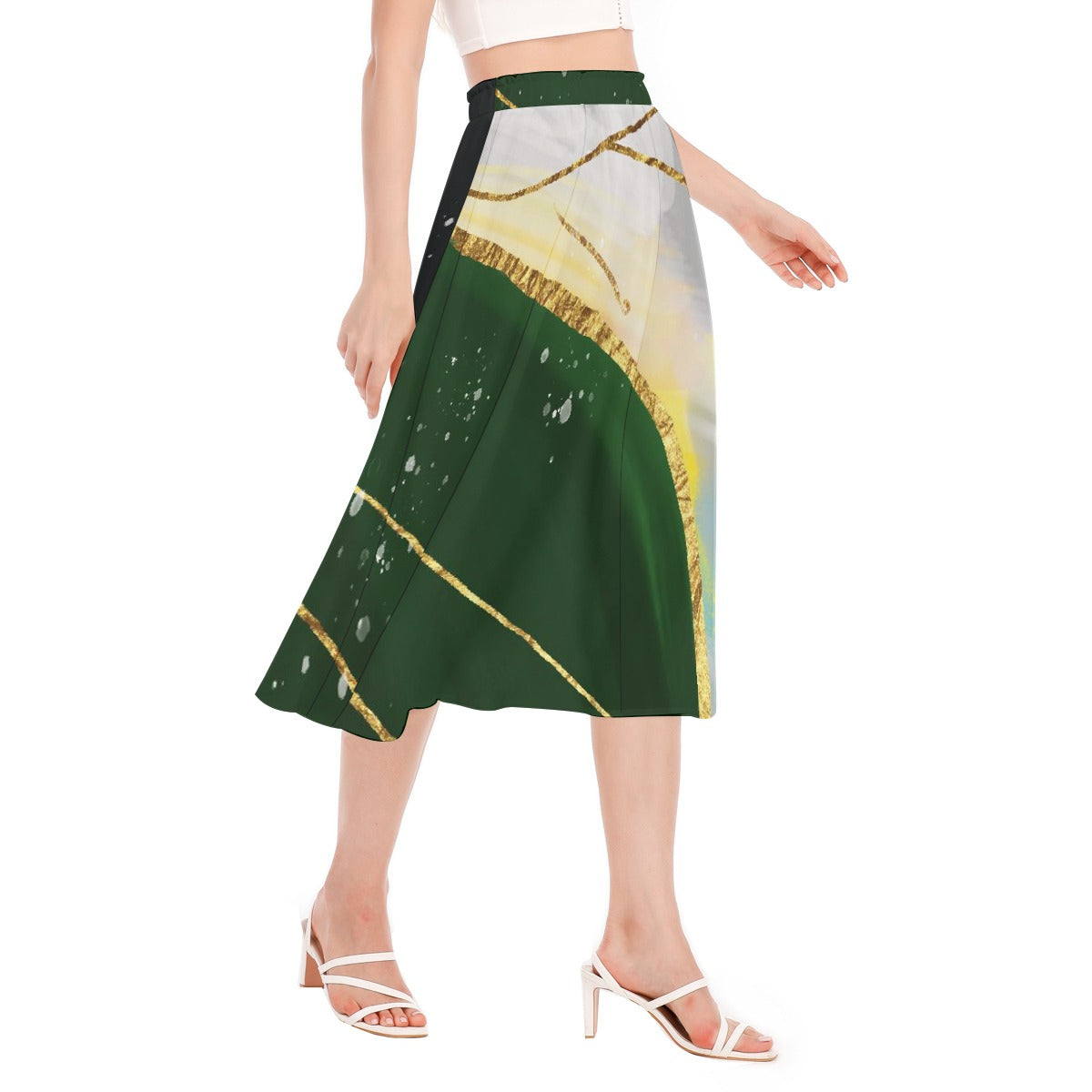 All-Over Print Women's Long Section Chiffon Skirt