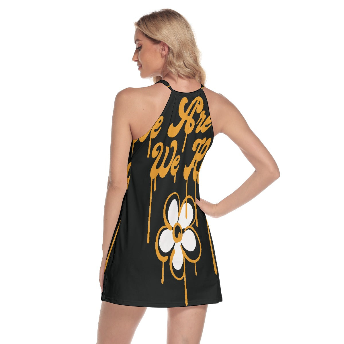 All-Over Print Women's Round Neck Above Knee Dress