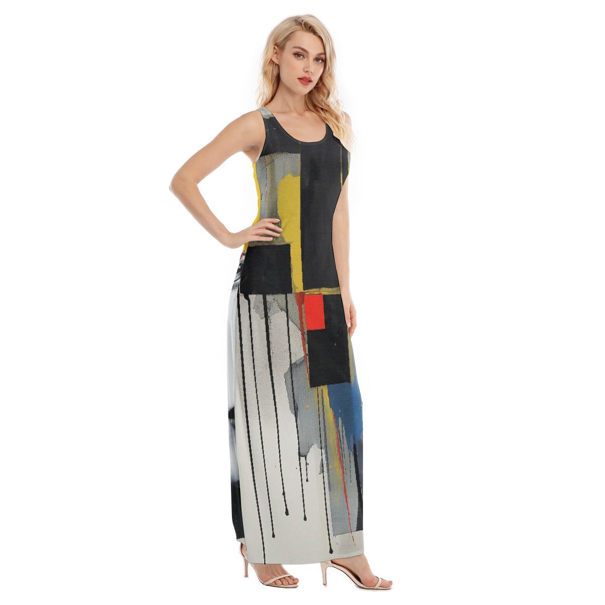 All-Over Print Women's Vest Dress | Length To Ankle