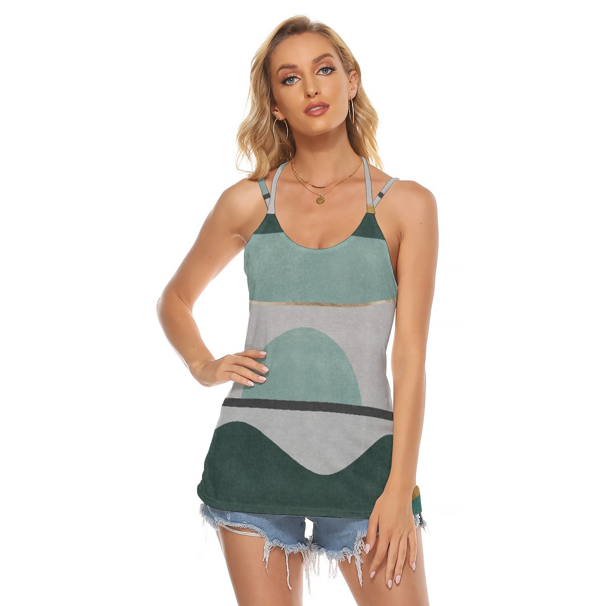 All-Over Print Women's Halter Top With Backless