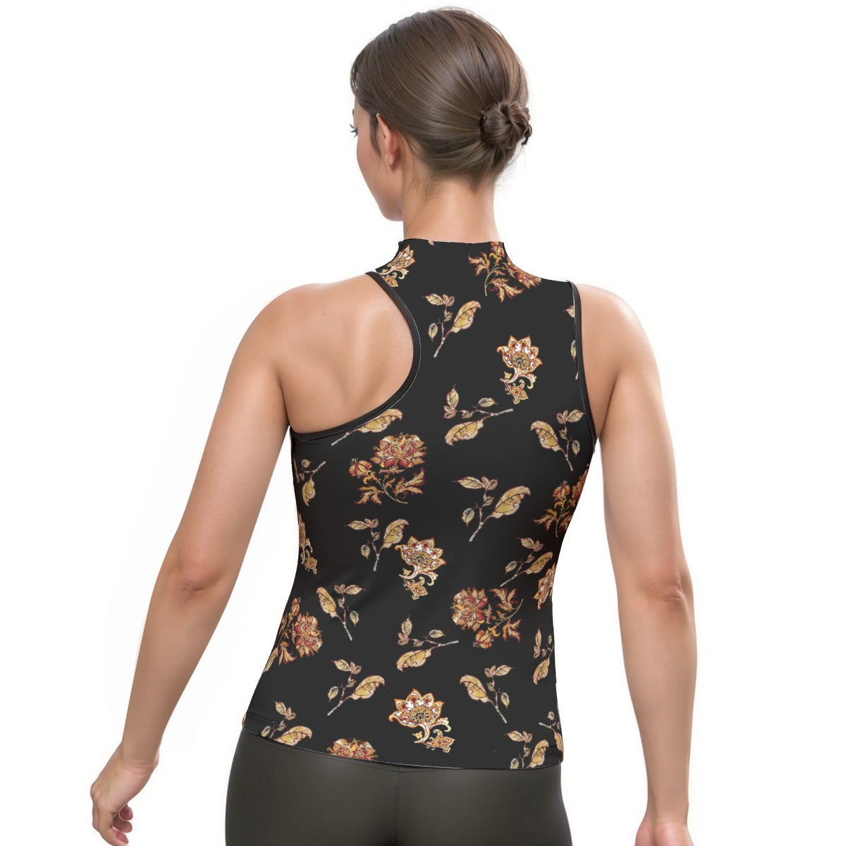 All-Over Print Women's Halter Sleeveless Asymmetrical Tank Top