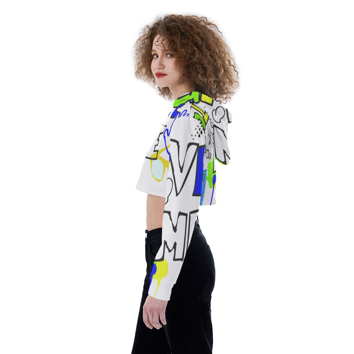 All-Over Print Women's Crop Top Hoodie