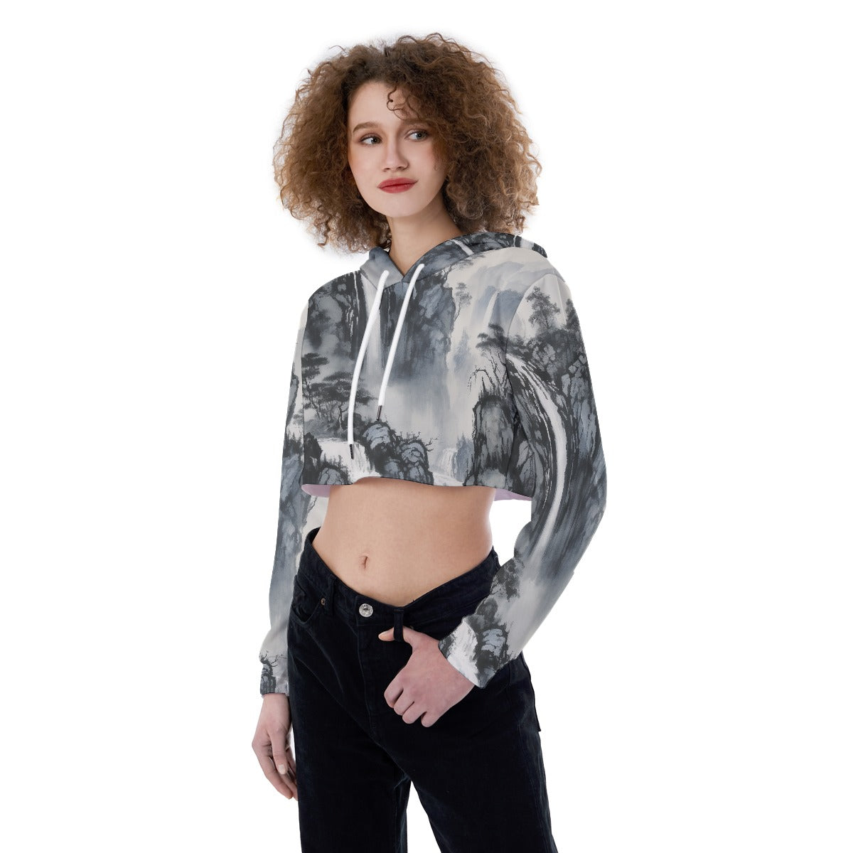 All-Over Print Women's Crop Top Hoodie