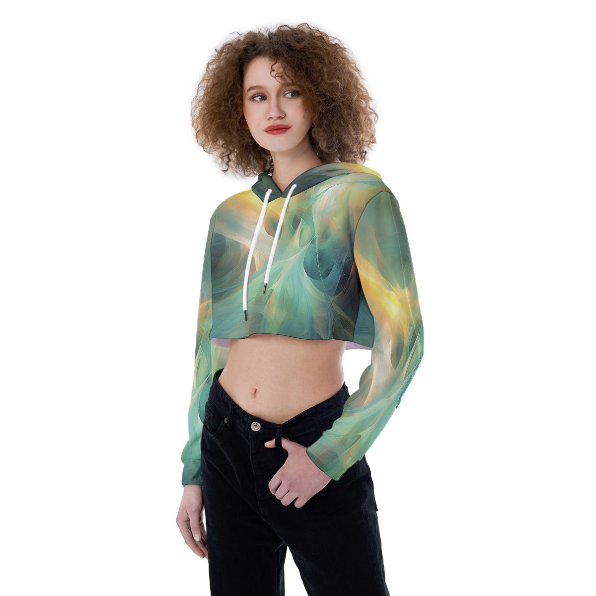 All-Over Print Women's Crop Top Hoodie