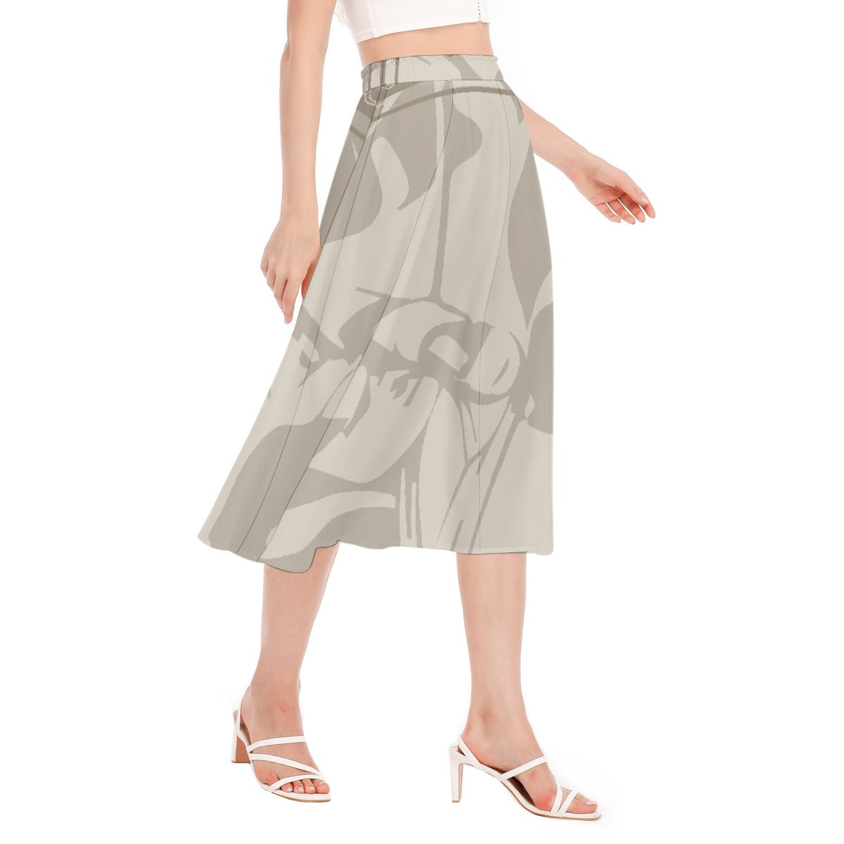 All-Over Print Women's Long Section Chiffon Skirt