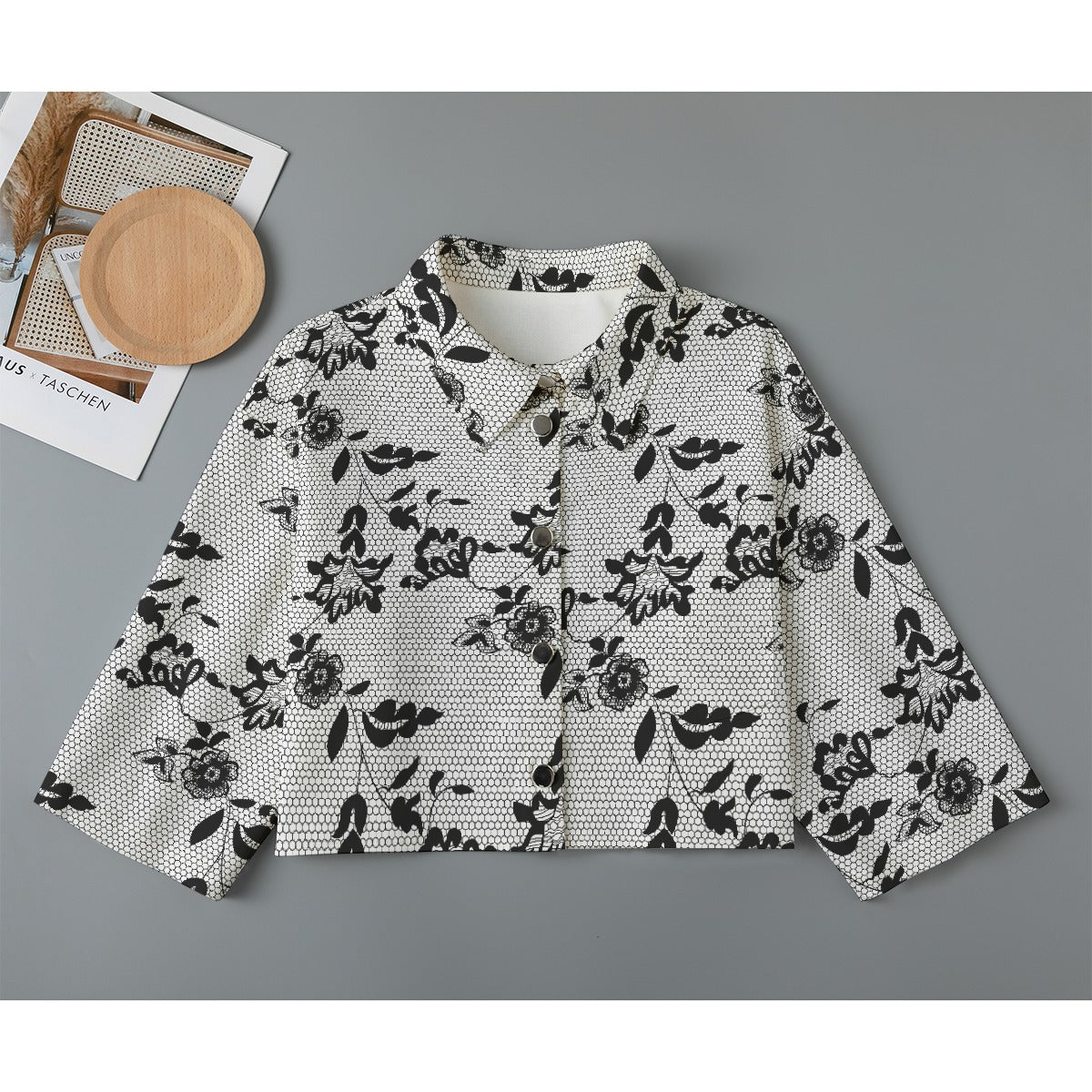 All-Over Print Women's Cropped Jacket | 245GSM Cotton