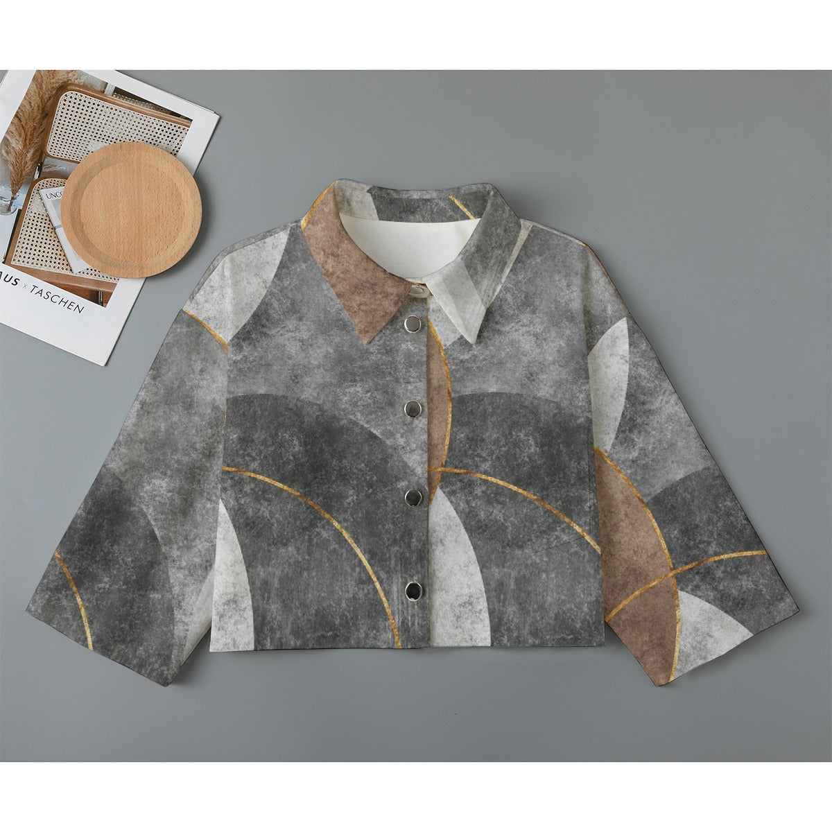 All-Over Print Women's Cropped Jacket | 245GSM Cotton