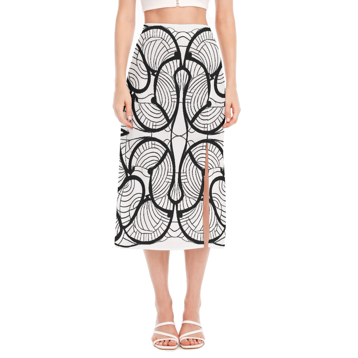 All-Over Print Women's High Slit Long Skirt