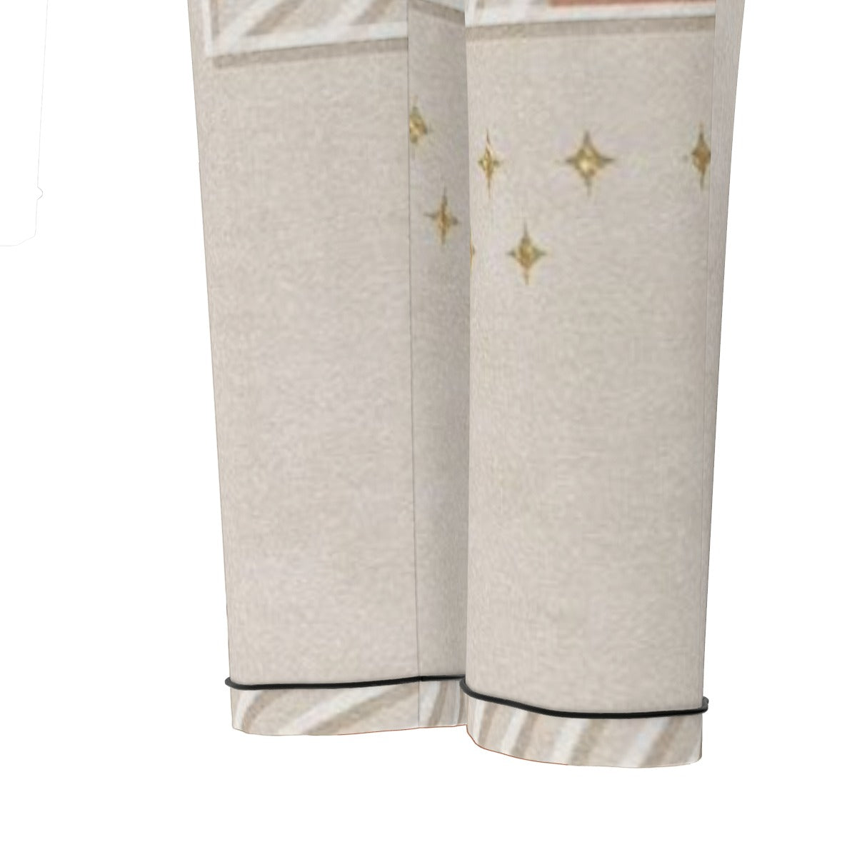 All-Over Print Women's Long Sleeve Pajama Set With Black Contrast Piping